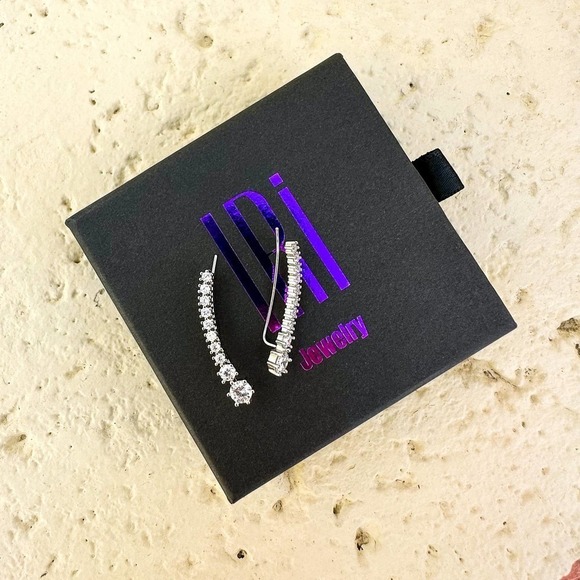 METEORITES EAR CLIMBERS LARGE - STERLING SILVER 925 - Picture 4 of 6